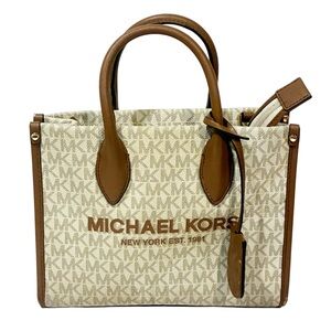 Michael Kors MK Small Vanilla Messenger Handbag Bag Purse‎ Shopper Lady